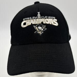 New Era 2009 Pittsburgh Penguins Stanley Cup Champions Hat NHL Black Strapback